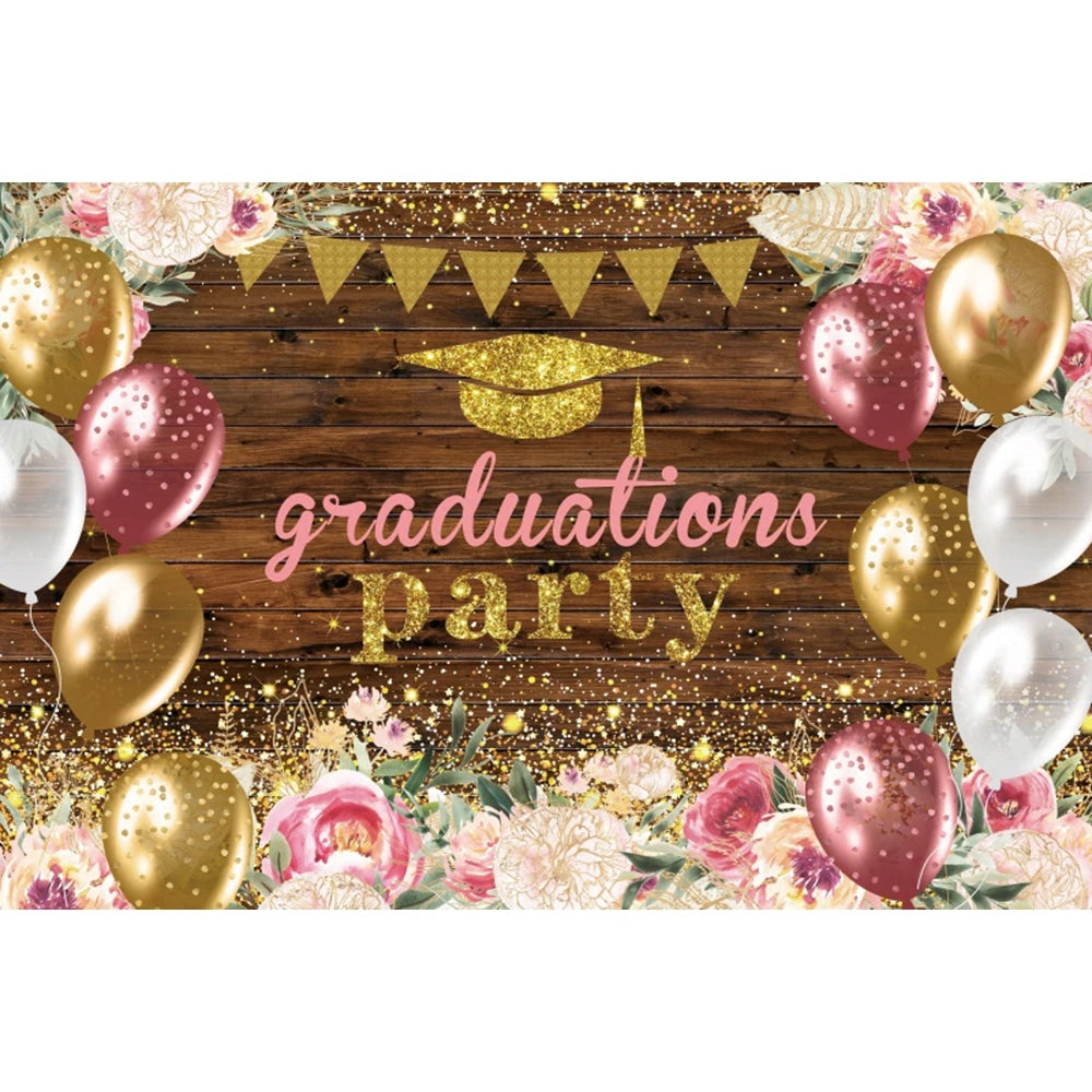 2024 Graduation Photography Backdrop Gold Glitter Congrat Grad Class of 2024 Prom Congratulate Graduates Photo Background Decor