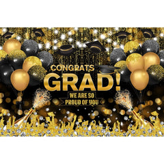 2024 Graduation Photography Backdrop Gold Glitter Congrat Grad Class of 2024 Prom Congratulate Graduates Photo Background Decor