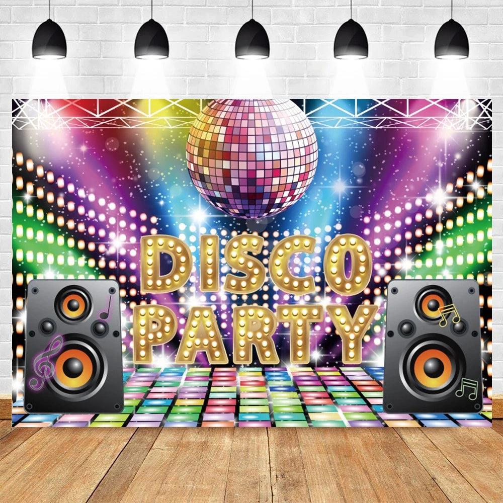 80's 90's Disco Music Hip Hop Birthday Party Backdrop Graffiti Neon Glow Adult Baby Photography Background Decor Photo Studio