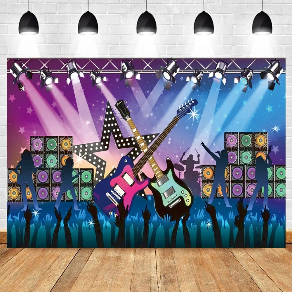 80's 90's Disco Music Hip Hop Birthday Party Backdrop Graffiti Neon Glow Adult Baby Photography Background Decor Photo Studio