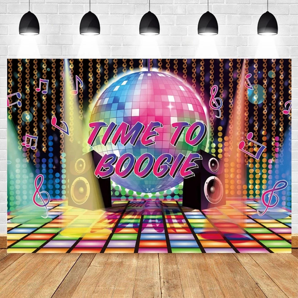 80's 90's Disco Music Hip Hop Birthday Party Backdrop Graffiti Neon Glow Adult Baby Photography Background Decor Photo Studio