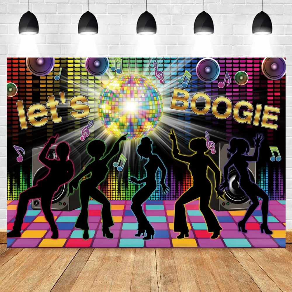 80's 90's Disco Music Hip Hop Birthday Party Backdrop Graffiti Neon Glow Adult Baby Photography Background Decor Photo Studio