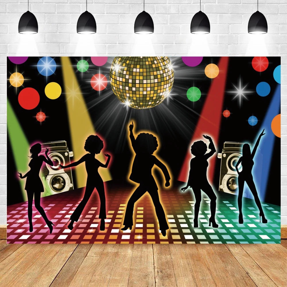 80's 90's Disco Music Hip Hop Birthday Party Backdrop Graffiti Neon Glow Adult Baby Photography Background Decor Photo Studio