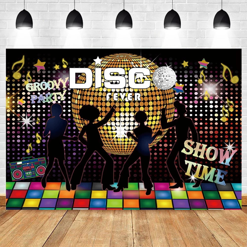 80's 90's Disco Music Hip Hop Birthday Party Backdrop Graffiti Neon Glow Adult Baby Photography Background Decor Photo Studio