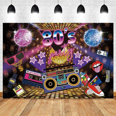 80's 90's Disco Music Hip Hop Birthday Party Backdrop Graffiti Neon Glow Adult Baby Photography Background Decor Photo Studio