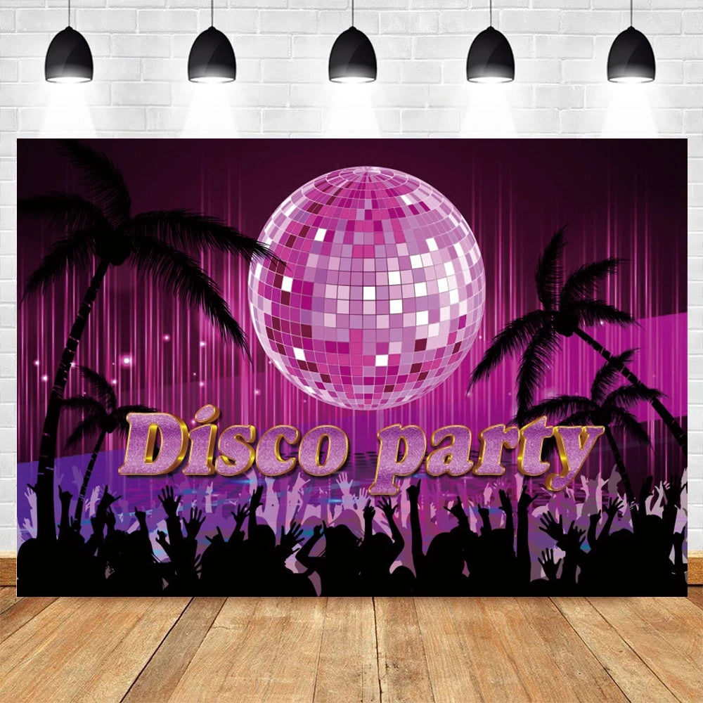 80's 90's Hip Hop Disco Backdrop for Photography Retro Neon Lights Let's Glow Adult Baby Birthday Party Background Photo Studio