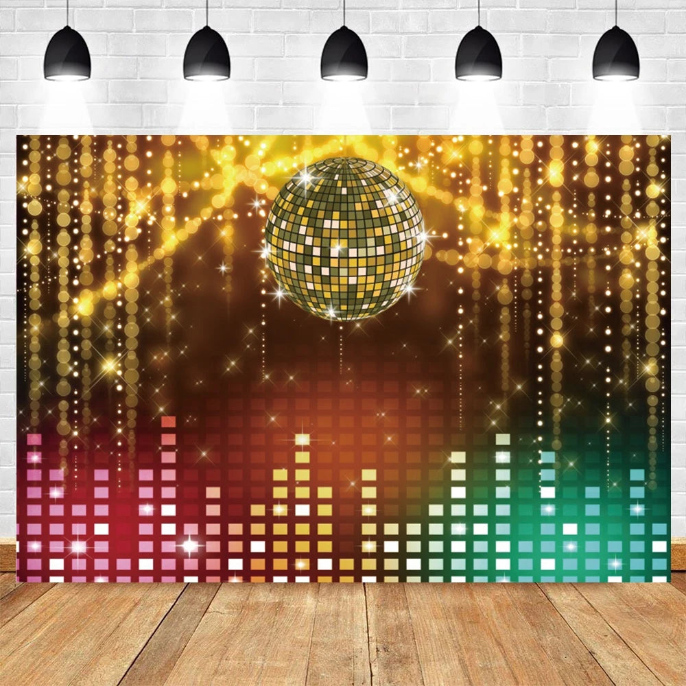 80's 90's Hip Hop Disco Backdrop for Photography Retro Neon Lights Let's Glow Adult Baby Birthday Party Background Photo Studio