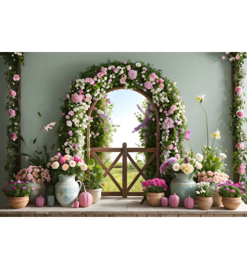 Abstract Flower Backdrop Oil Painting Spring Floral Baby Shower Birthday Cake Smash Wedding Photography Background Photo Studio