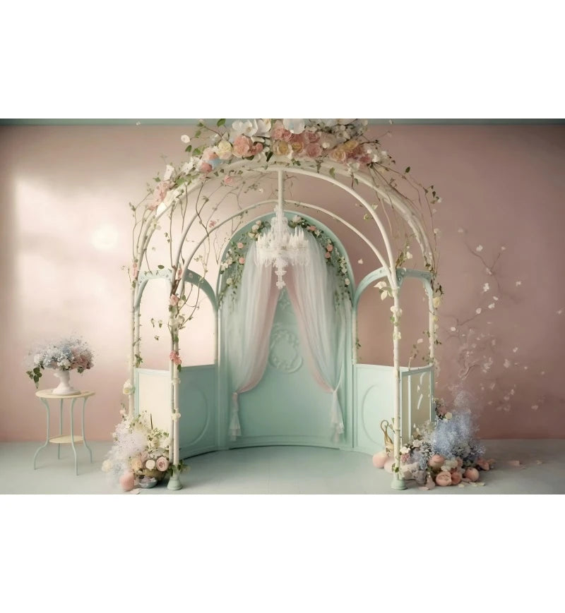 Abstract Flower Backdrop Oil Painting Spring Floral Baby Shower Birthday Cake Smash Wedding Photography Background Photo Studio