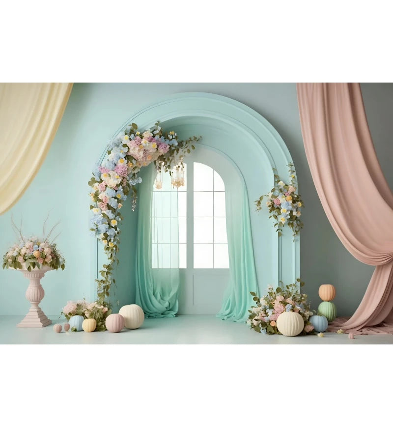 Abstract Flower Backdrop Oil Painting Spring Floral Baby Shower Birthday Cake Smash Wedding Photography Background Photo Studio