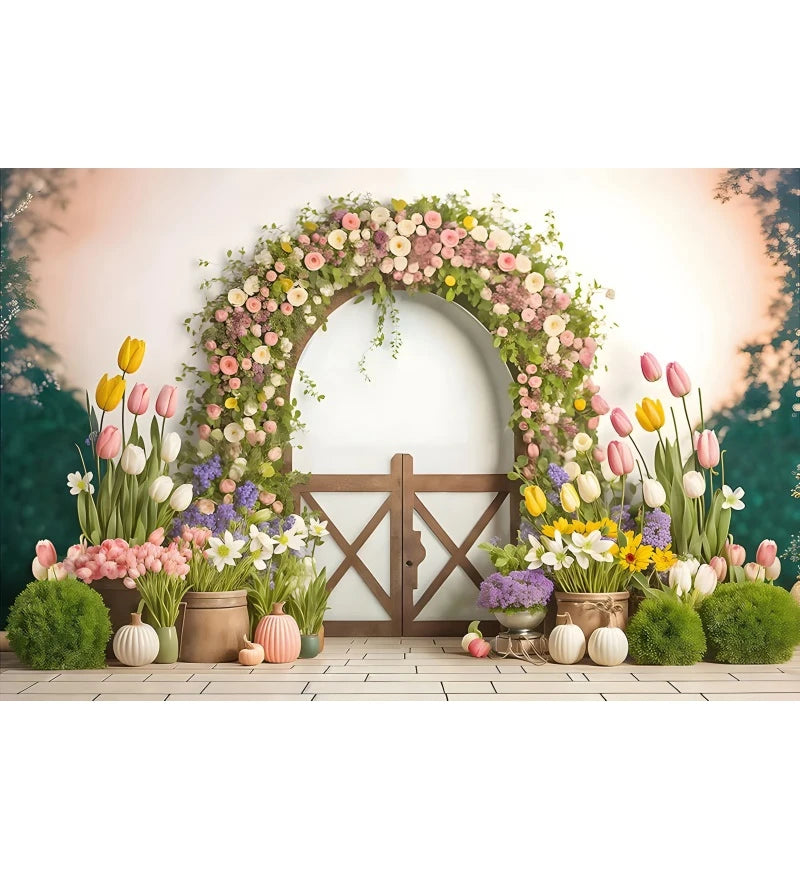 Abstract Flower Backdrop Oil Painting Spring Floral Baby Shower Birthday Cake Smash Wedding Photography Background Photo Studio