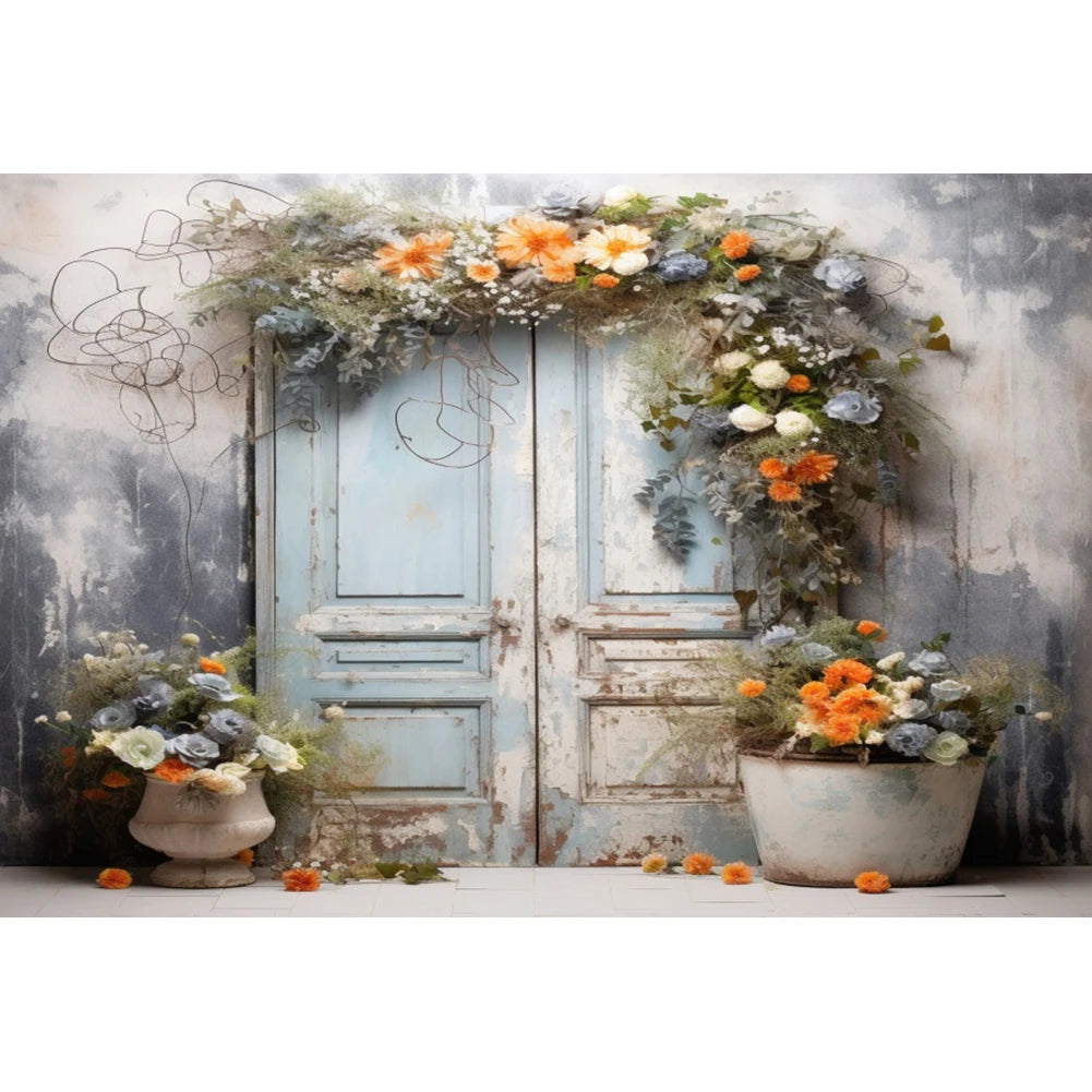 Abstract Flower Backdrop Oil Painting Spring Floral Baby Shower Birthday Cake Smash Wedding Photography Background Photo Studio