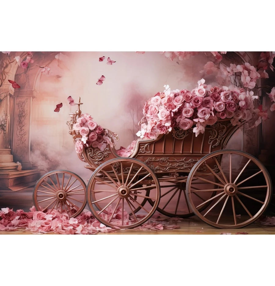 Abstract Flower Backdrop Oil Painting Spring Floral Baby Shower Birthday Cake Smash Wedding Photography Background Photo Studio