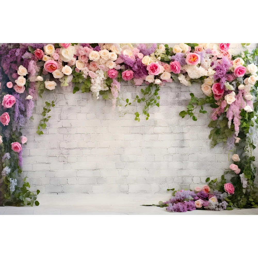 Abstract Flower Photography Backdrop Spring Floral Garden  Newborn Baby Shower Birthday Wedding Portrait Background Photo Studio