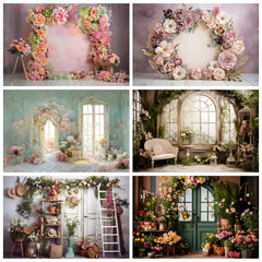 Abstract Flower Photography Backdrop Spring Floral Garden  Newborn Baby Shower Birthday Wedding Portrait Background Photo Studio